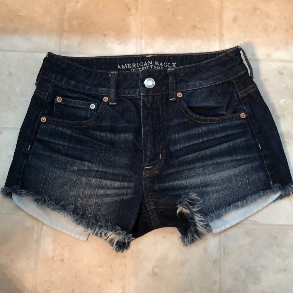 Hi-rise festival denim shorts